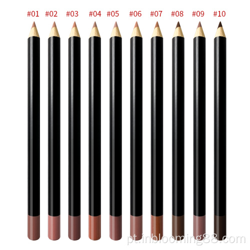 Wholesale Customized Waterproof 12 Colors Lip Liner Pencil Private Label